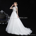 Elegant Tulle Lace Appliques short Sleeve Ball Gown Wedding Dress For Bridal